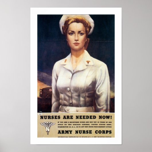 Verpleegkundigen zijn nu nodig! poster (Voorkant)