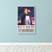 Verpleegkundigen zijn nu nodig -  WWII-Poster Canvas Afdruk (Insitu (Houten vloer))
