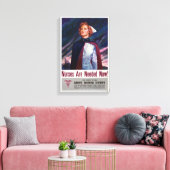 Verpleegkundigen zijn nu nodig -  WWII-Poster Canvas Afdruk (Insitu (Woonkamer))