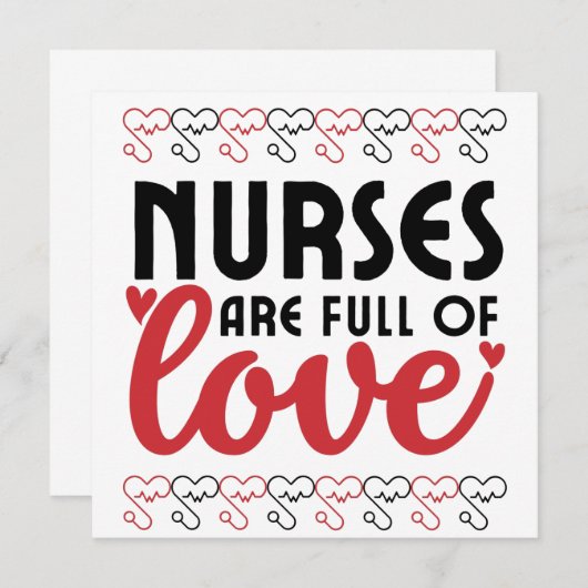 Verpleegkundigen zijn vol liefde - Verpleegsters Bedankkaart (Voorkant / Achterkant)