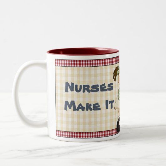 Verpleegkundigen zorgen ervoor dat de koffie beter tweekleurige koffiemok (Links)