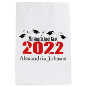 Verpleegschool 2022 Afstuderen Gift Bag (Rode Pett Medium Cadeauzakje (Voorkant)