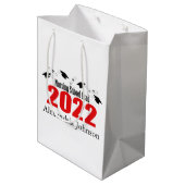Verpleegschool 2022 Afstuderen Gift Bag (Rode Pett Medium Cadeauzakje (Achterkant Gekanteld)