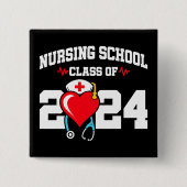 Verpleegschool Afstuderen 2024 Verpleegkundig Afst Vierkante Button 5,1 Cm (Voorkant)