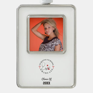 Verpleegschool Afstuderen vistuig Verzilverd Kader Ornament