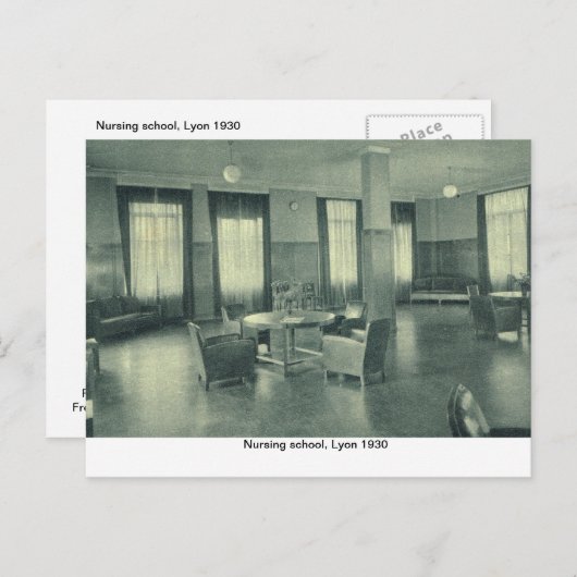 Verpleegschool, Lyon 1930 Briefkaart (Voorkant / Achterkant)