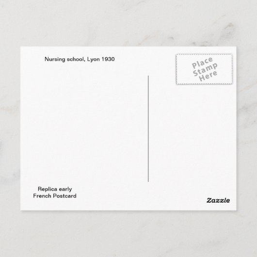 Verpleegschool, Lyon 1930 Briefkaart (Achterkant)