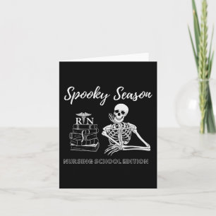 Verpleegschool Student Halloween Skelet voor Spoo Kaart