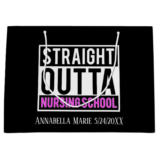 Verpleegschool voeg naamdatum toe groot cadeauzakje (Voorkant)