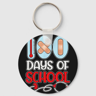 Verpleegster 100 dagen van school liefde stethosco sleutelhanger