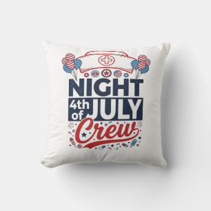 Verpleegster 4 juli nachtdienst patriottisch shirt kussen
