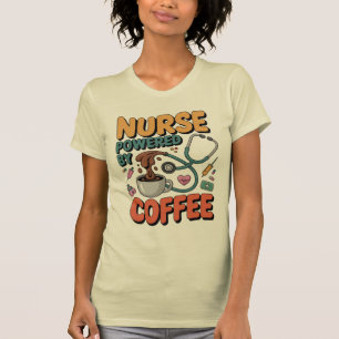 Verpleegster aangedreven door koffie t-shirt
