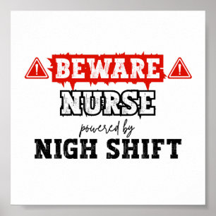 Verpleegster aangedreven door nachtdienst Verple Poster