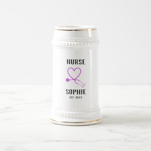 Verpleegster Afstudeer Bekercadeau Gepersonaliseer Bierpul (Center)