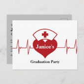 verpleegster Afstudeerfeest Uitnodiging Briefkaart (Voorkant / Achterkant)