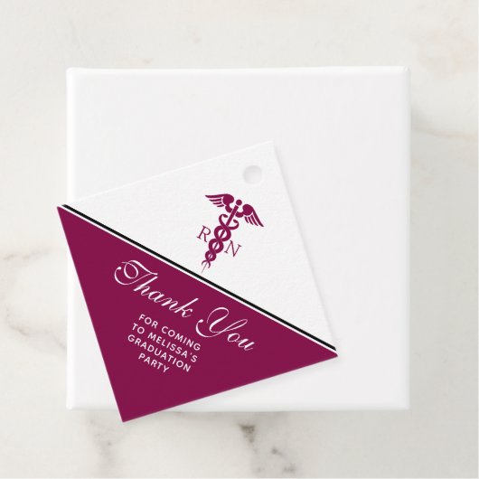 Verpleegster Afstuderen Dank U met Rode Caduceus Bedankjes Labels (In situ)