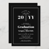 Verpleegster Afstuderen Zwart en Wit Medisch Kaart (Voorkant / Achterkant)