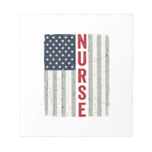 Verpleegster Amerikaanse Vlag Vintage Gravure Shir Notitieblok