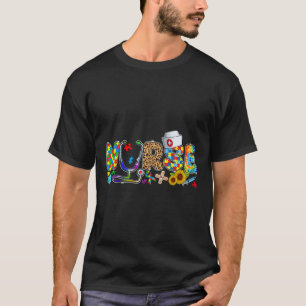 Verpleegster Autisme Bewustzijn Stethoscoop En Puz T-shirt