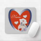 Verpleegster Beer Met Hart T-shirts en geschenken Muismat (Met muis)