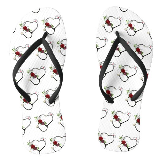 Verpleegster Bloemen Stethoscoop Teenslippers (Voetbed)