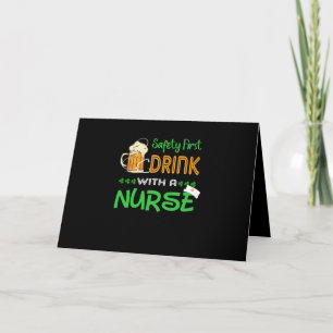 Verpleegster Cadeau Veiligheid Eerst Drinken Met Kaart
