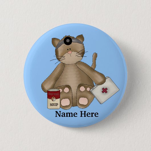 Verpleegster Cat Button (Voorkant)