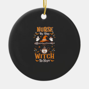 Verpleegster Dag Heks Nacht Halloween Hoed Spoken Keramisch Ornament