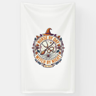 Verpleegster Dag Heks Nacht Halloween Stethoscoop Spandoek