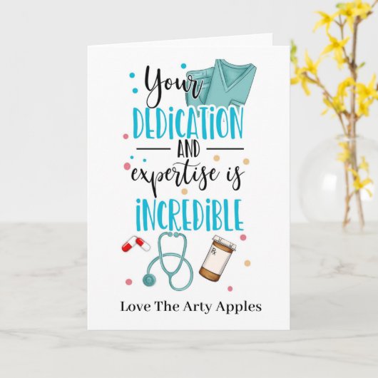 Verpleegster dank u kaart (Gele Bloem)