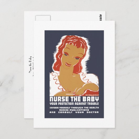 Verpleegster de Baby Briefkaart (Voorkant / Achterkant)