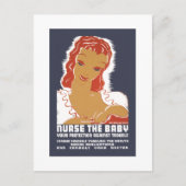 Verpleegster de Baby Briefkaart (Voorkant)