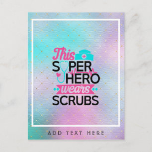 Verpleegster - Deze Superheld Draagt Scrubs - Voeg Briefkaart