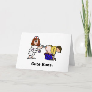 Verpleegster die schot in de Butt Birthday Kaart