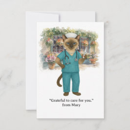 Verpleegster drink koffie in park Autumn Bedankkaart