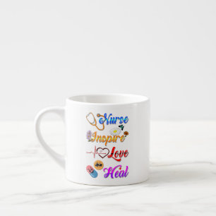 Verpleegster Drinkware Inspireer Liefde Genees Med Espresso Kop