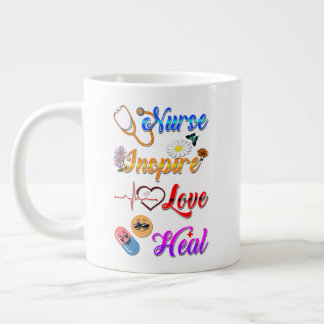 Verpleegster Drinkware Inspireer Liefde Genees Med Extra Grote Beker