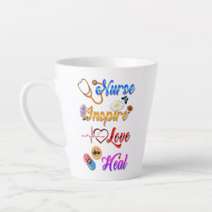 Verpleegster Drinkware Inspireer Liefde Genees Med Latte Mok