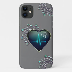 Verpleegster EKG hart en juweel iPhone 11 Hoesje