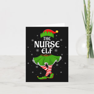 Verpleegster Elf Kerst Familie Meisjes Vrouwen Elf Kaart