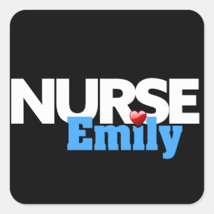 Verpleegster Emily Show Sticker, zwart Vierkante Sticker