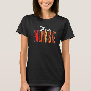Verpleegster geruite rode liefdeshart stethoscoop t-shirt