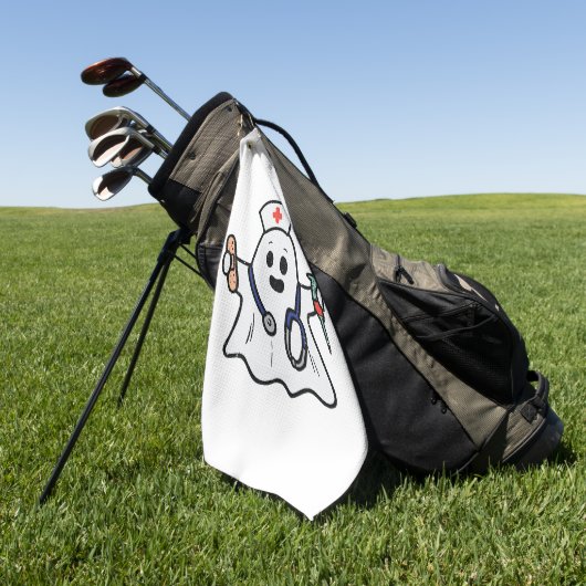 Verpleegster Ghost Scrub Halloween kostuum voor ve Golfhanddoek (Groen)