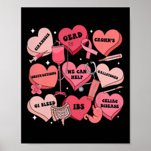Verpleegster GI Valentijn Harten Snoep Gastroenter Poster