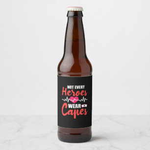 Verpleegster Gift Niet elke held draagt een cape Bier Etiket