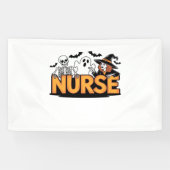 Verpleegster - Halloween - met geest, heks en skel Spandoek (Horizontaal)