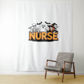 Verpleegster - Halloween - met geest, heks en skel Wandkleed (In situ)