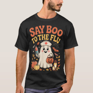 Verpleegster Halloween-vaccin zegt nee tegen de gr T-shirt