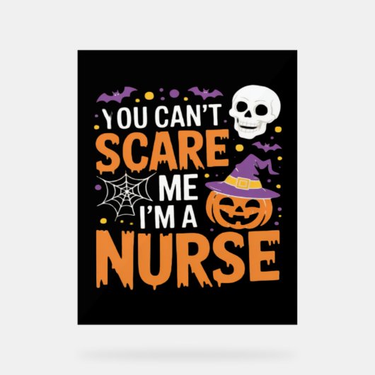 Verpleegster Halloween Witch Funny Nursing Essenti Acryl Bord (Voorkant)