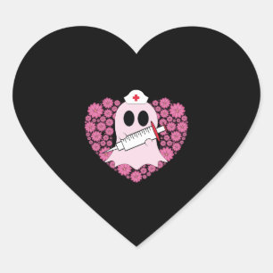 Verpleegster Hart Roze Geest Borstkanker Bewustzij Sticker